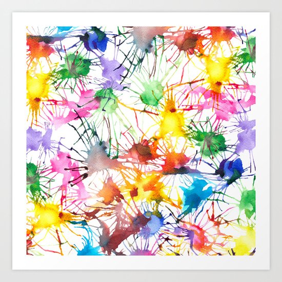 Watercolor Splashes Art Print