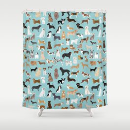 Dogs pattern print must have gifts for dog person mint dog breeds Shower Curtain