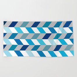 Abstract Dark Blue Light Blue and White Zig Zag Background. Beach Towel