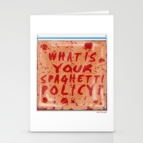 What is your spaghetti policy? -Always Sunny- Fan art Stationery Cards