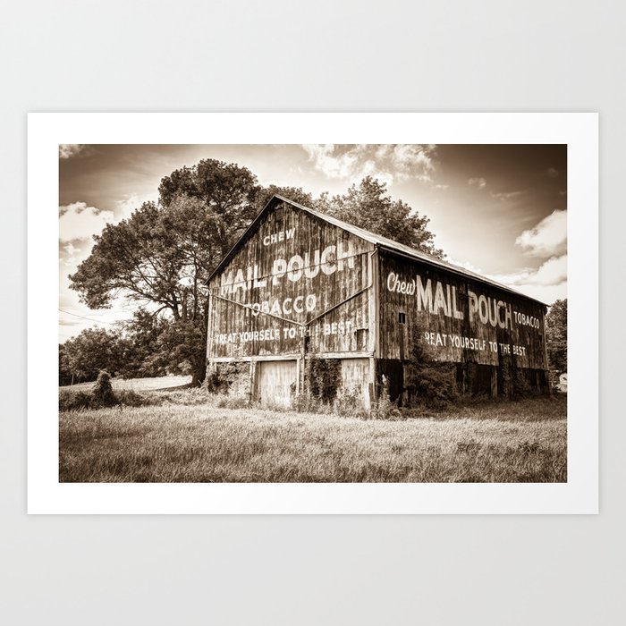 Vintage Mail Pouch Tobacco Barn Sepia Edition Art Print By