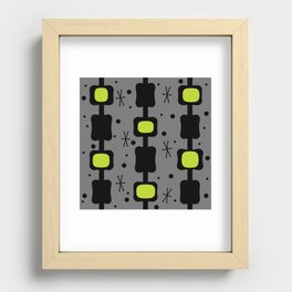 Retro Mid Mod Columns Boxes Chartreuse Recessed Framed Print