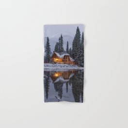 Cabin in Winter Woods (Color) Hand & Bath Towel
