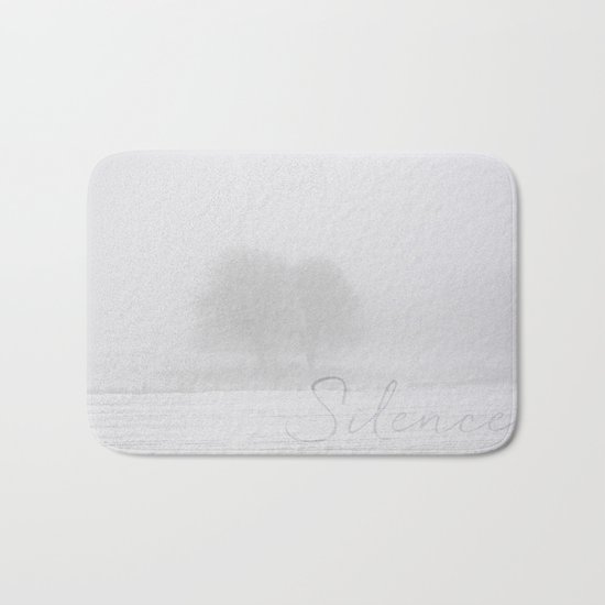 Winter scenery with tree fog Bath Mat