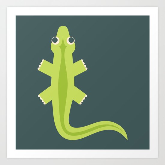Letter L // Animal Alphabet // Lizard Monogram Art Print