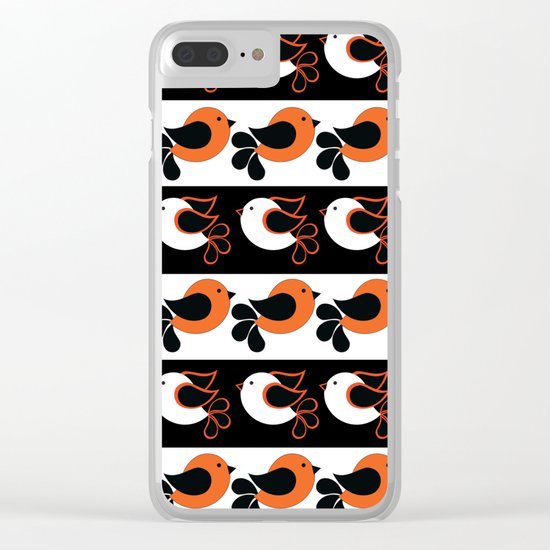 orange and white birds Clear iPhone Case