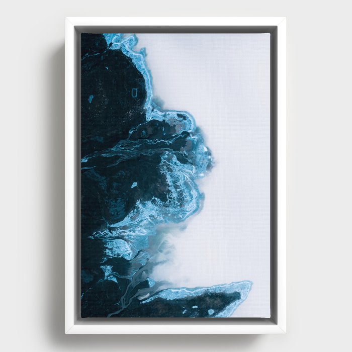 Abstract Lake in Iceland Framed Canvas