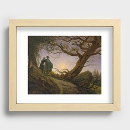 Two Men Contemplating the Moon - Caspar David Friedrich  Recessed Framed Print