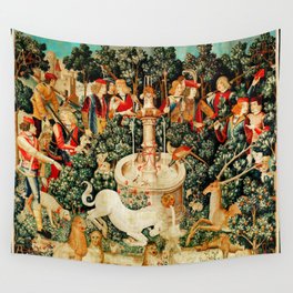 Hunt Of The Unicorn Medieval Tapestry Wall Tapestry
