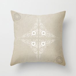 Pata Pattern in White Throw Pillow