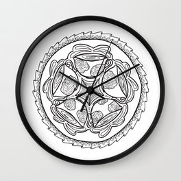 Color-in Coffee Mandala Coloring Page Wall Clock | Digital, Pattern, Black and White, Food 