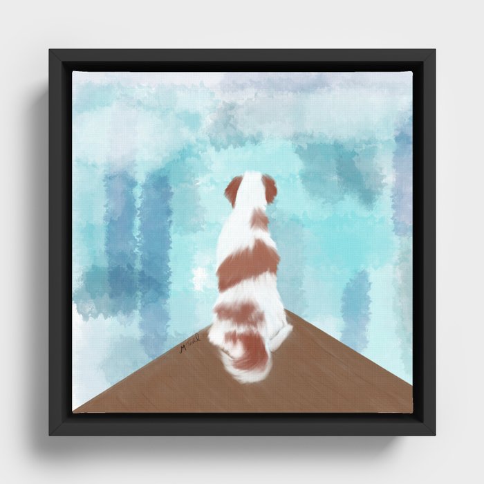 Deschutes The Brittany Spaniel Framed Canvas