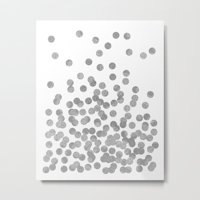 Silver Glitter Drops in bold and cute modern minimal colors for trendy gifts and glitter phone case Metal Print