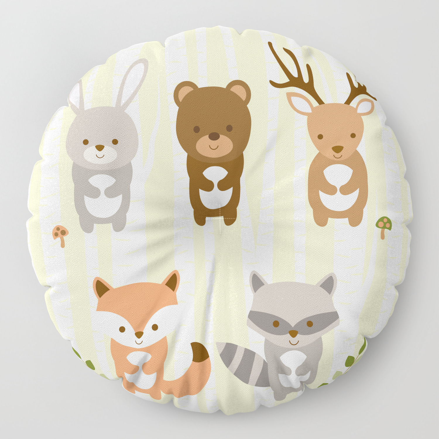 Cute Woodland Forest Animals Floor Pillow