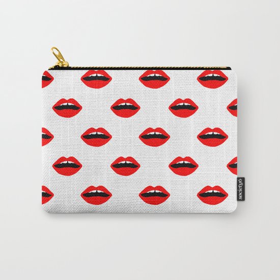 Lips minimal pattern cute gift for valentines day love lipstick Carry-All Pouch