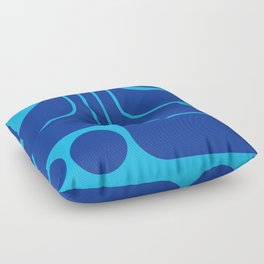 Retro Geometric Design 674 Blue  Floor Pillow