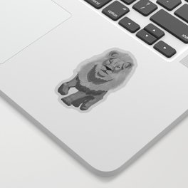  digital painting of a male white lion Sticker