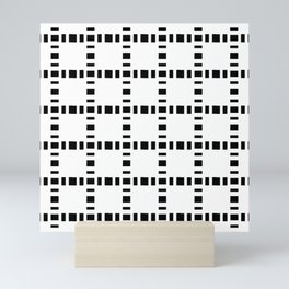 square and tartan 8 black and white Mini Art Print