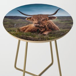 Scottish Highland Cow | Scottish Cattle | Cute Cow | Cute Cattle 03 Side Table