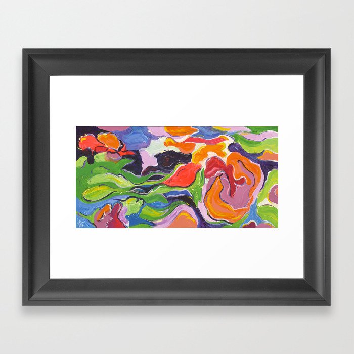 Abstract Flowers Framed Art Print