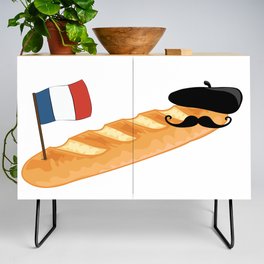 French Baguette Moustache - Funny French Food Credenza