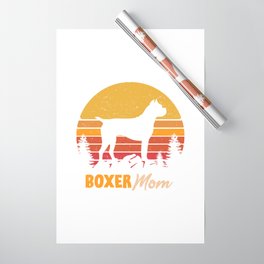 Boxer Dog Mom Vintage Retro Wrapping Paper