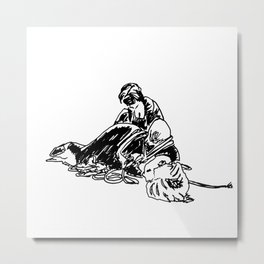 Unbounding, from an Urban Sketching Point of View Metal Print | Ink Pen, Blackandwhite, Lgbt, Connexion, Urbanskteching, Lesbian, Ropes, Ropebottom, Master, Twogirls 