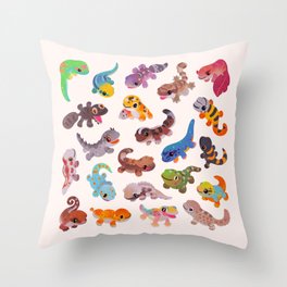 Gecko - bright Throw Pillow