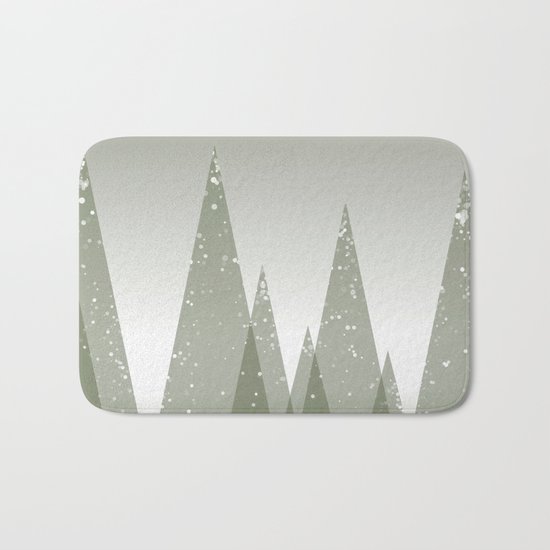 Green Abstract Forest Bath Mat