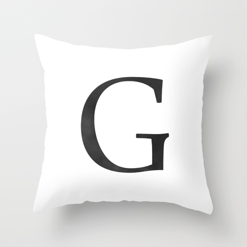 Letter G Initial Monogram Black And White Throw Pillow By Followmeinstead Society6