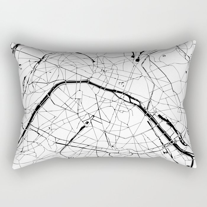 Paris Minimal Map Rectangular Pillow