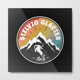 Skiing Stelvio Glacier Italy Lined Metal Print | Snow, Skiing, Skilover, Winter, Mount, Italy, Graphicdesign, Travel, Mountain, Ski 