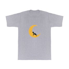 Good night meow 3  T Shirt | Moon, Abstract, Minimal, Catlover, Drawing, Sleep, Landscape, Lover, Romantic, Hug 