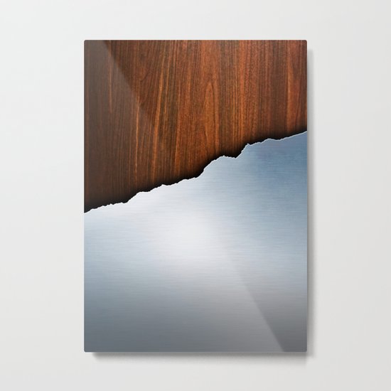 Wooden Brushed Metal Metal Print