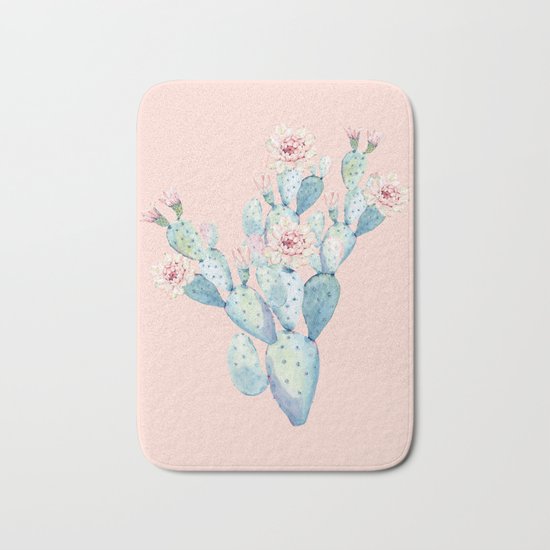 Rose Desert Cactus on Pink by Nature Magick Bath Mat