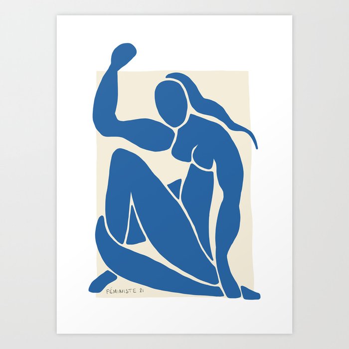 NUDE FÉMINISTE — Feminist Art — Matisse Nude Blue Art Print