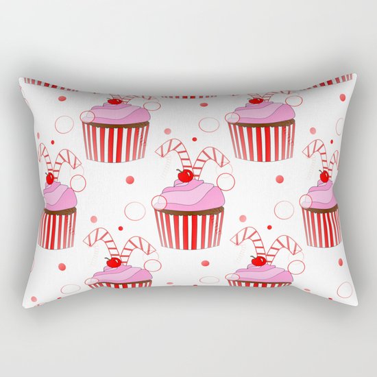 Christmas Cupcakes Rectangular Pillow