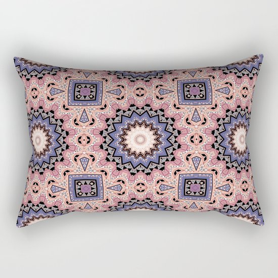 Pink blue ethnic pattern . Rectangular Pillow