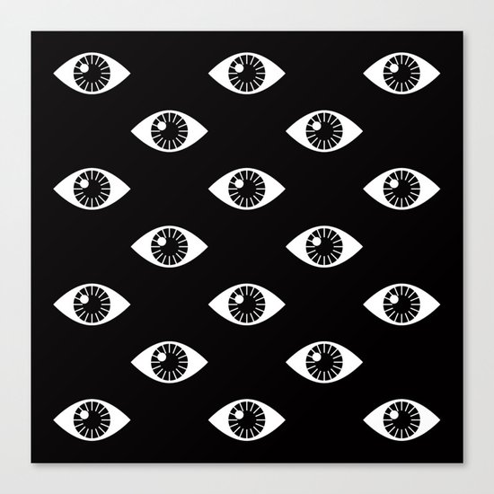 EYES WIDE OPEN ON BLACK Canvas Print