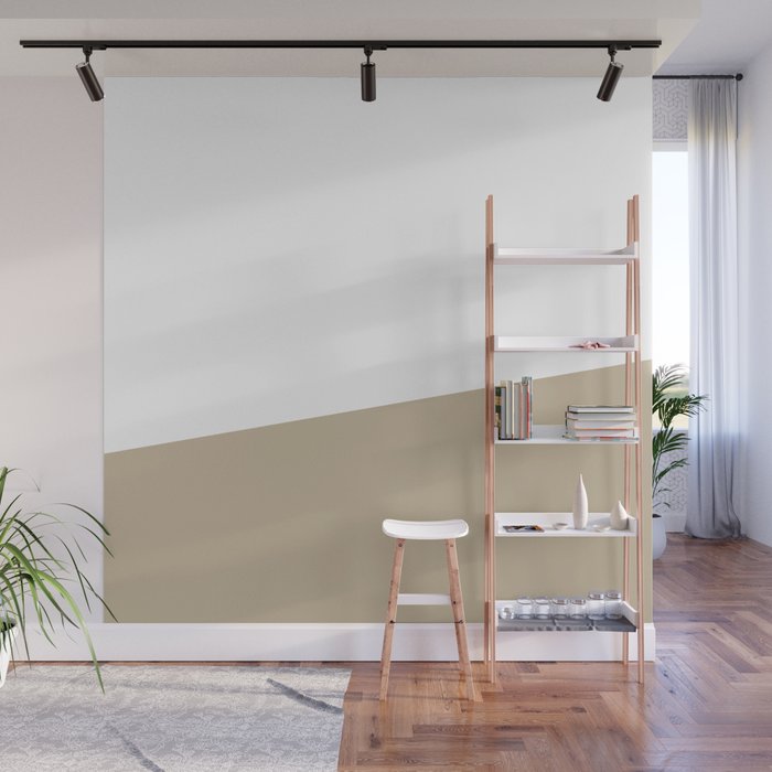 Stripe Block (tan/white) Wall Mural