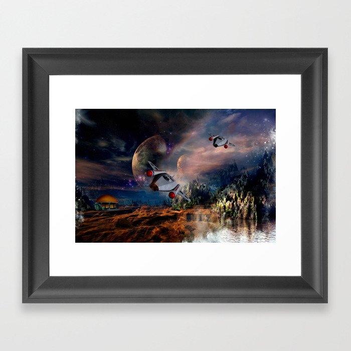 Planetary Encounter Framed Art Print