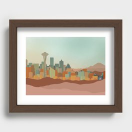 Seattle Skyline Recessed Framed Print