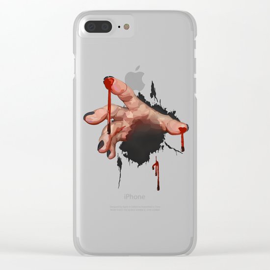 Bloody Zombie Hand Clear iPhone Case