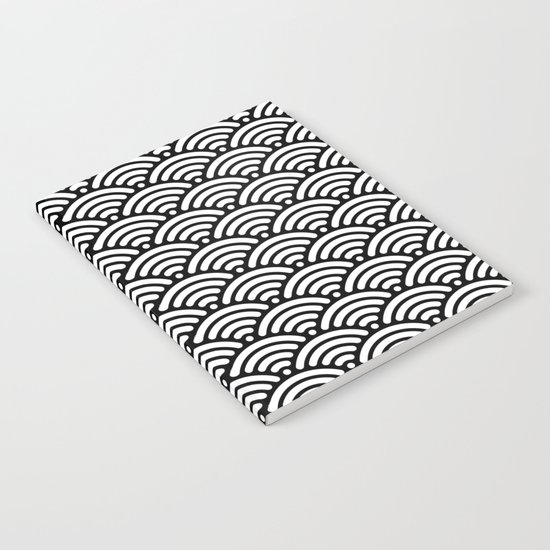 Black White Waves Notebook