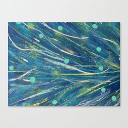 Fairy Dots in the Night Abstract Painting Canvas Print