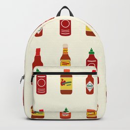 Hot Sauces Backpack | Graphicdesign, Hot, Tomato, Hotsauce, Valentina, Chilli, Siracha, Red, Illustration, Spicy 