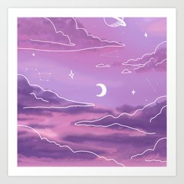 Purple Sunset View Art Print