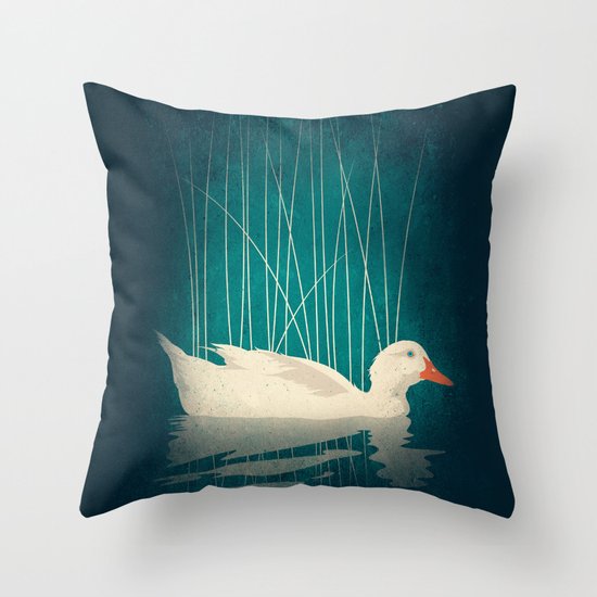 Duck Reflected Throw Pillow