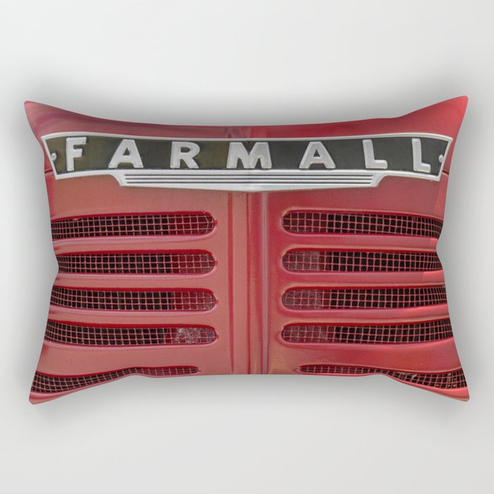 Vintage Farmall M Grill Antique Red Tractor Rectangular Pillow