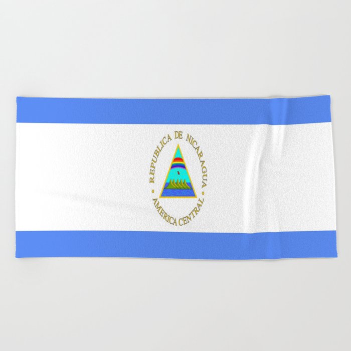 flag of nicaragua - Nicaraguans,Nicaragüense,Managua,Matagalpa,latine. Beach Towel